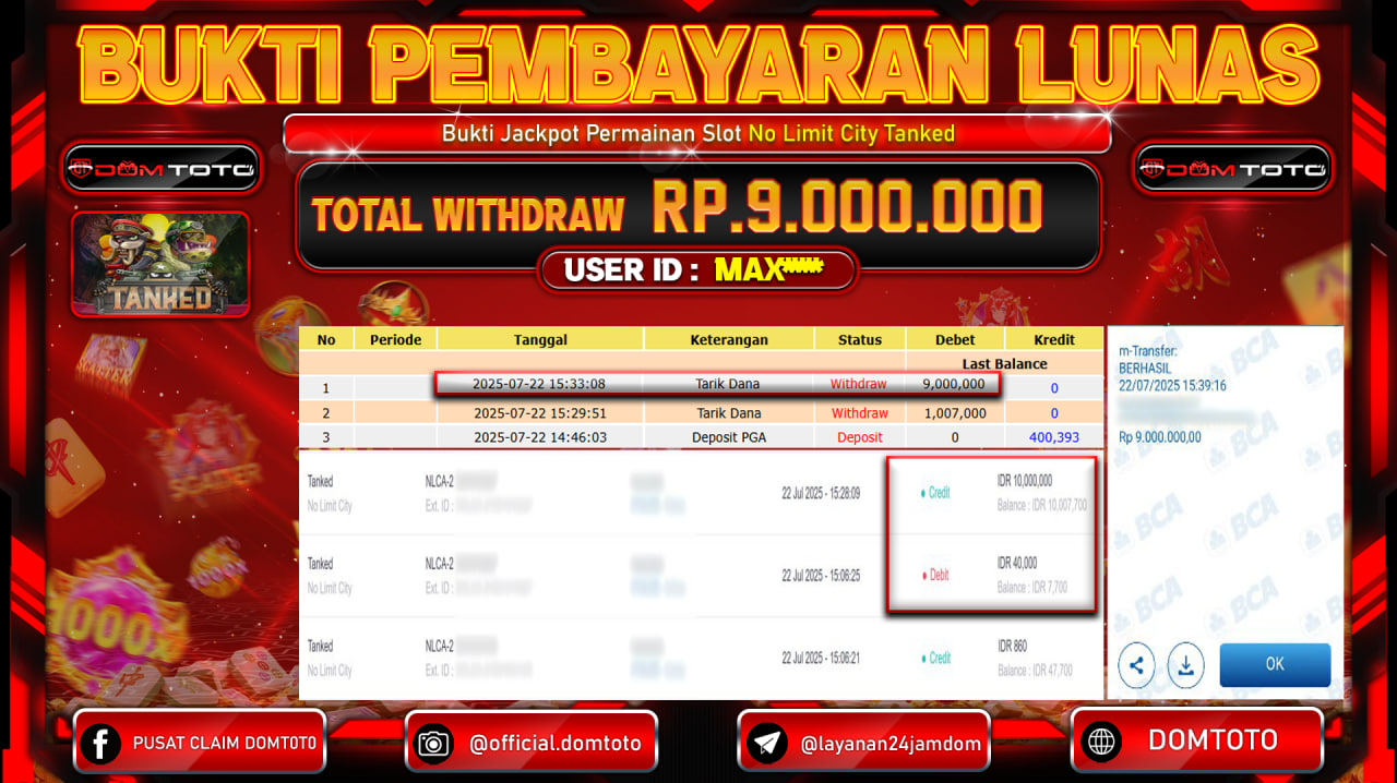 JACKPOT SLOT TANKED 22 JULI 2025